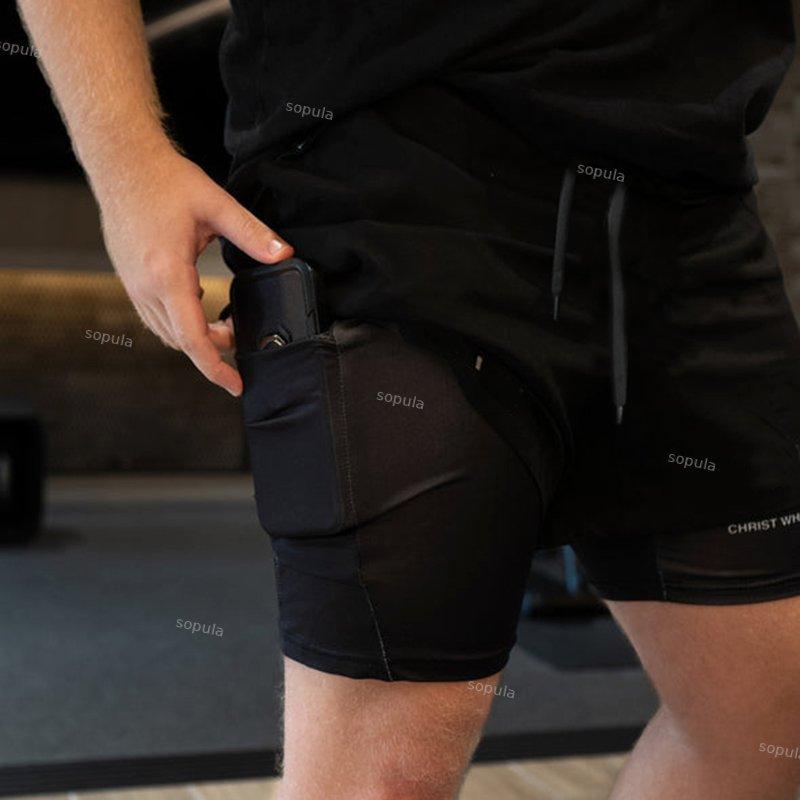 Sopula Philippians 4 13 Print Graphic Double Layer Men's Gym Shorts Product Image