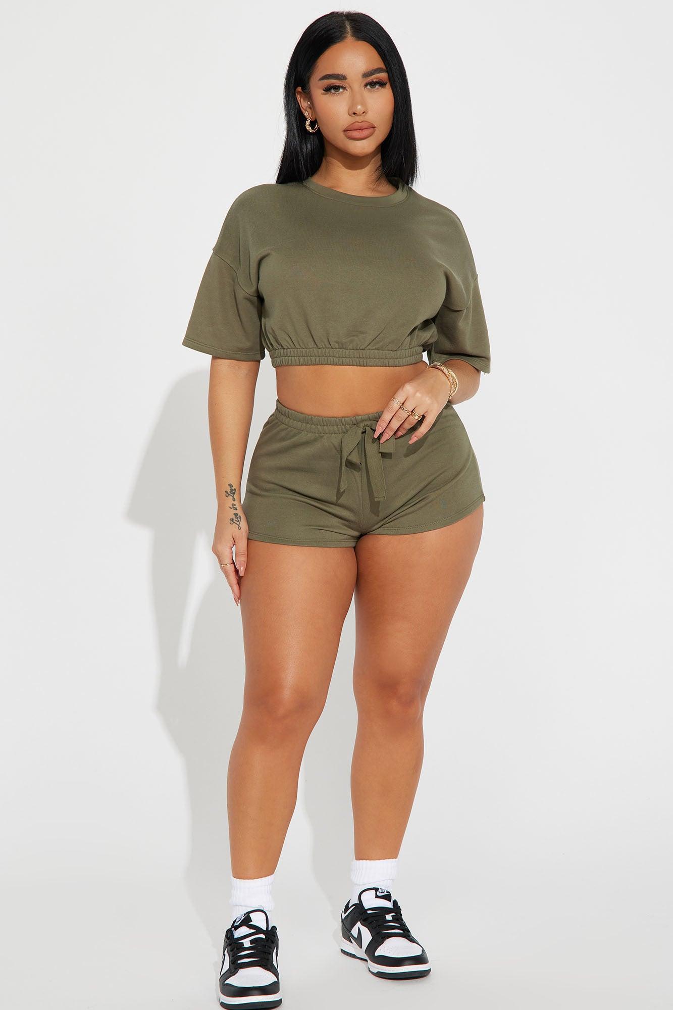 Going Along Short Set  - Olive Product Image