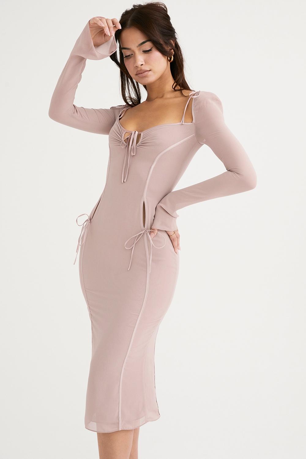 Ophelia  crystal cutout midi dress Product Image