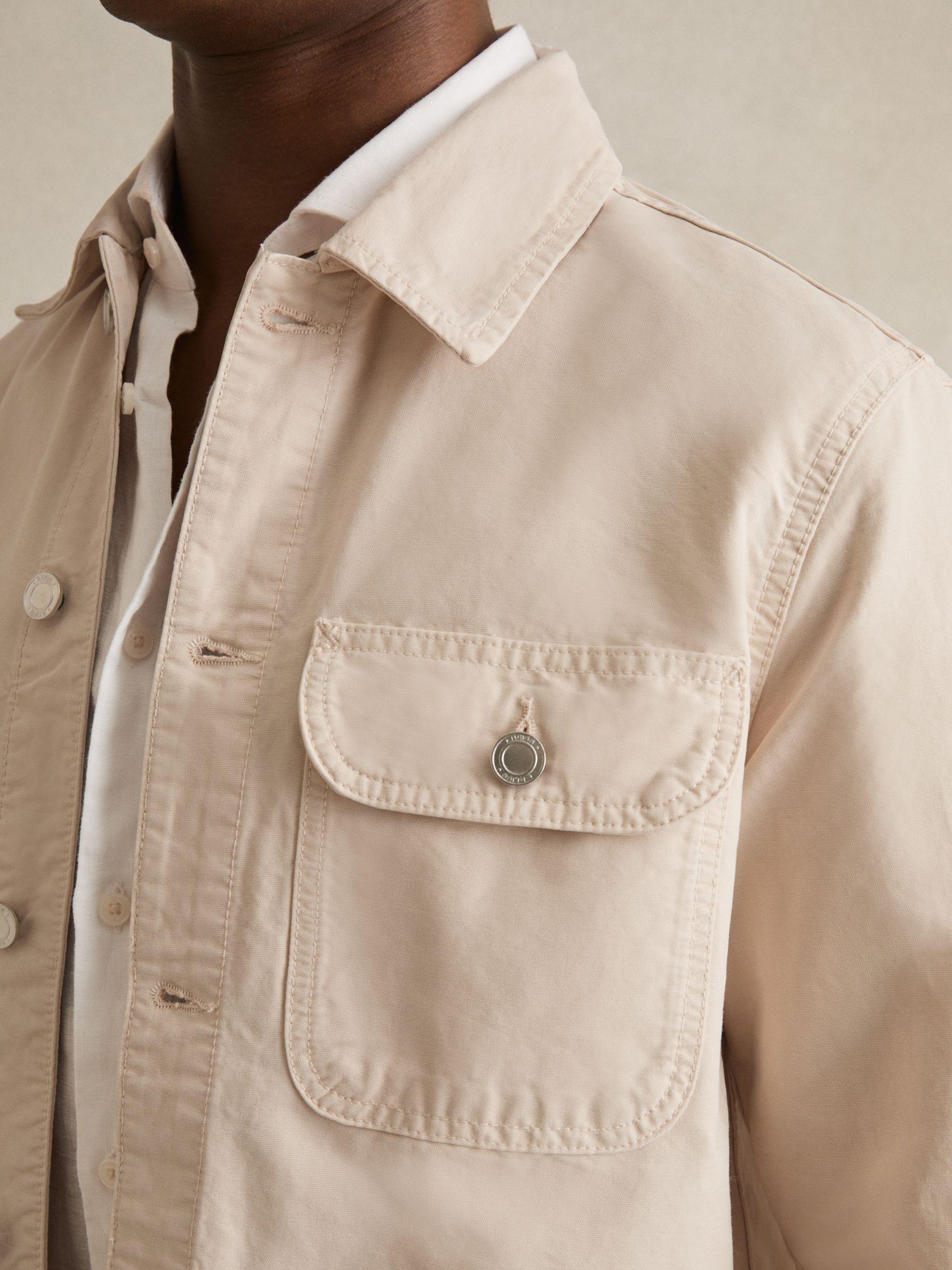 Cotton Worker Jacket in Stone Product Image