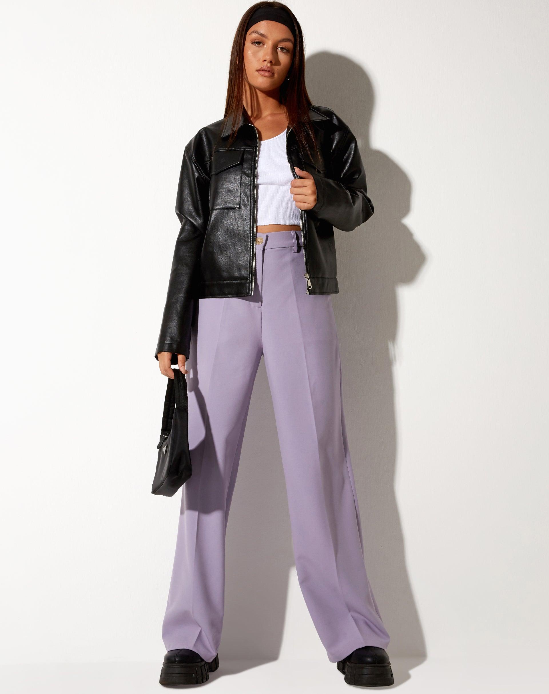 Abba Straight Leg Trouser in Tailoring Purple Product Image