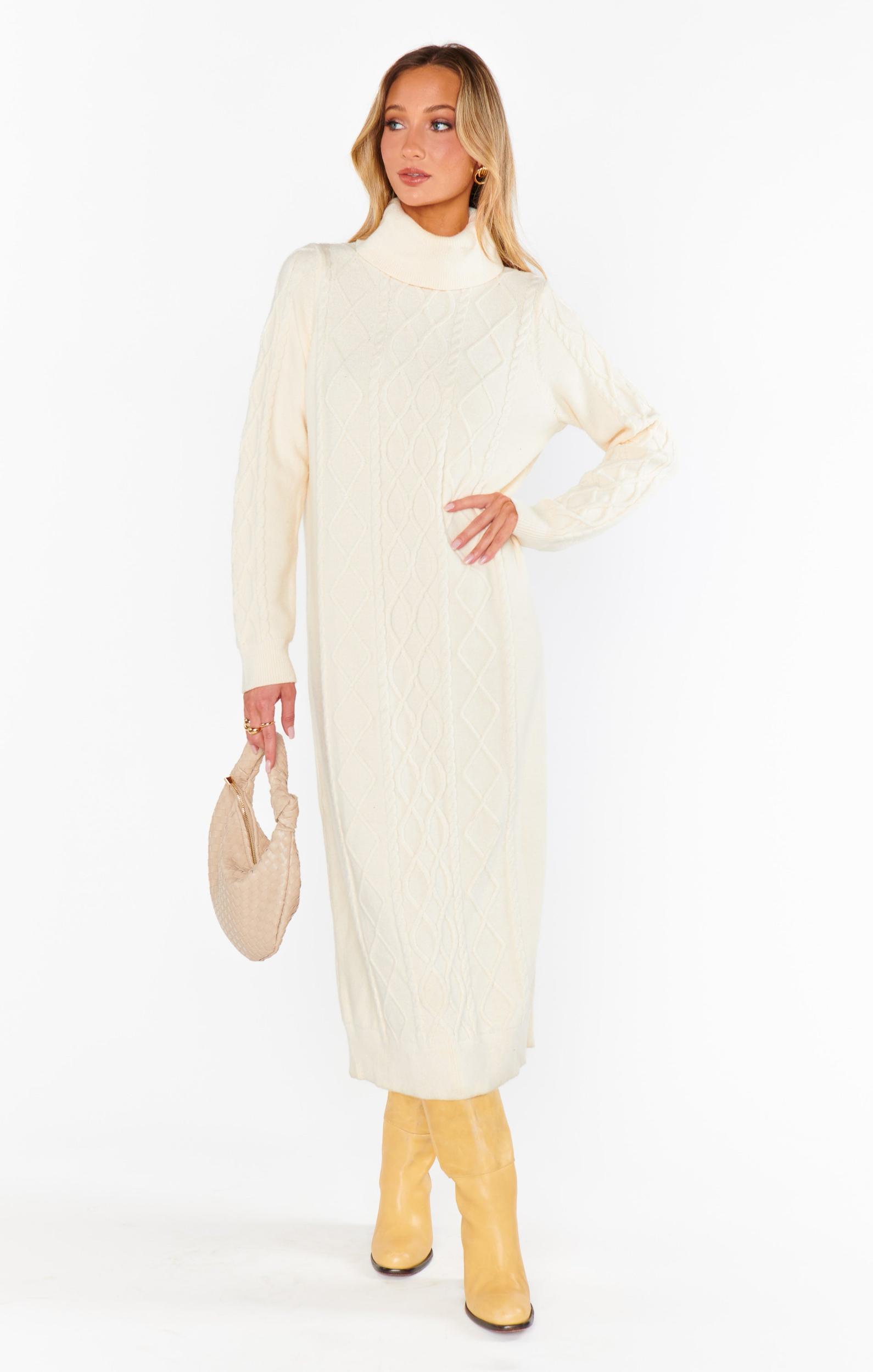 Montreal Midi Dress ~ Cream Cable Knit Product Image