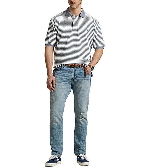 Polo Ralph Lauren Big & Tall Classic Fit Striped Oxford Mesh Short Sleeve Polo Shirt Product Image