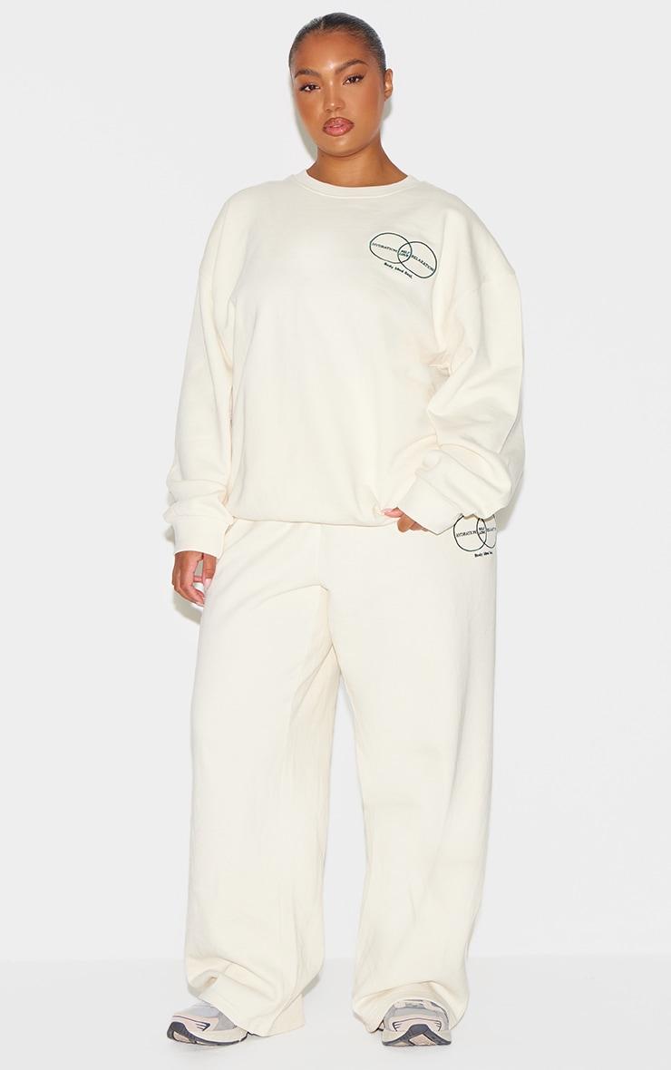  Cream Circle Wellness Premium Print Oversized Sweatshirt Product Image