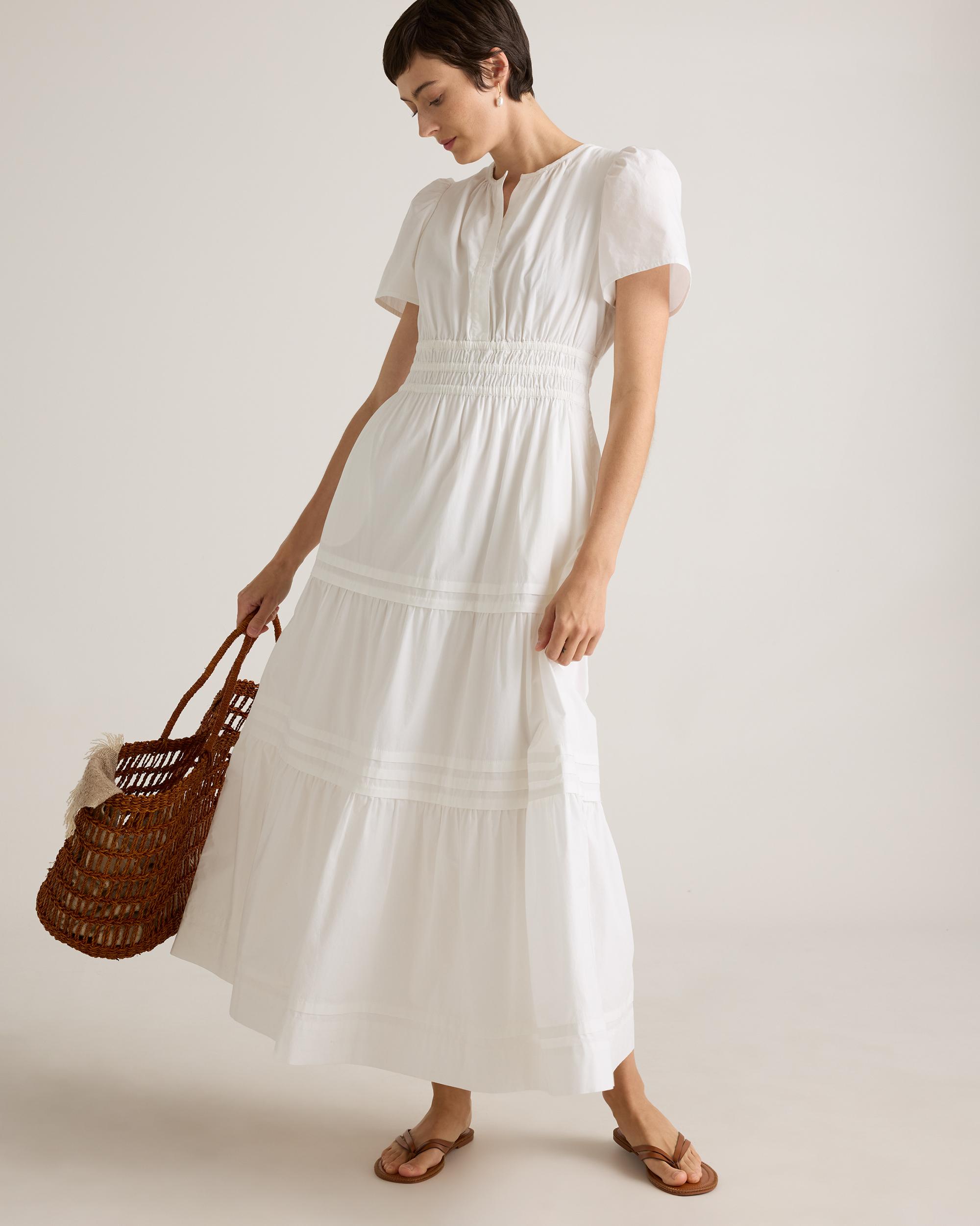 Quince | Women's Poplin Tiered Maxi Dress Cotton Product Image