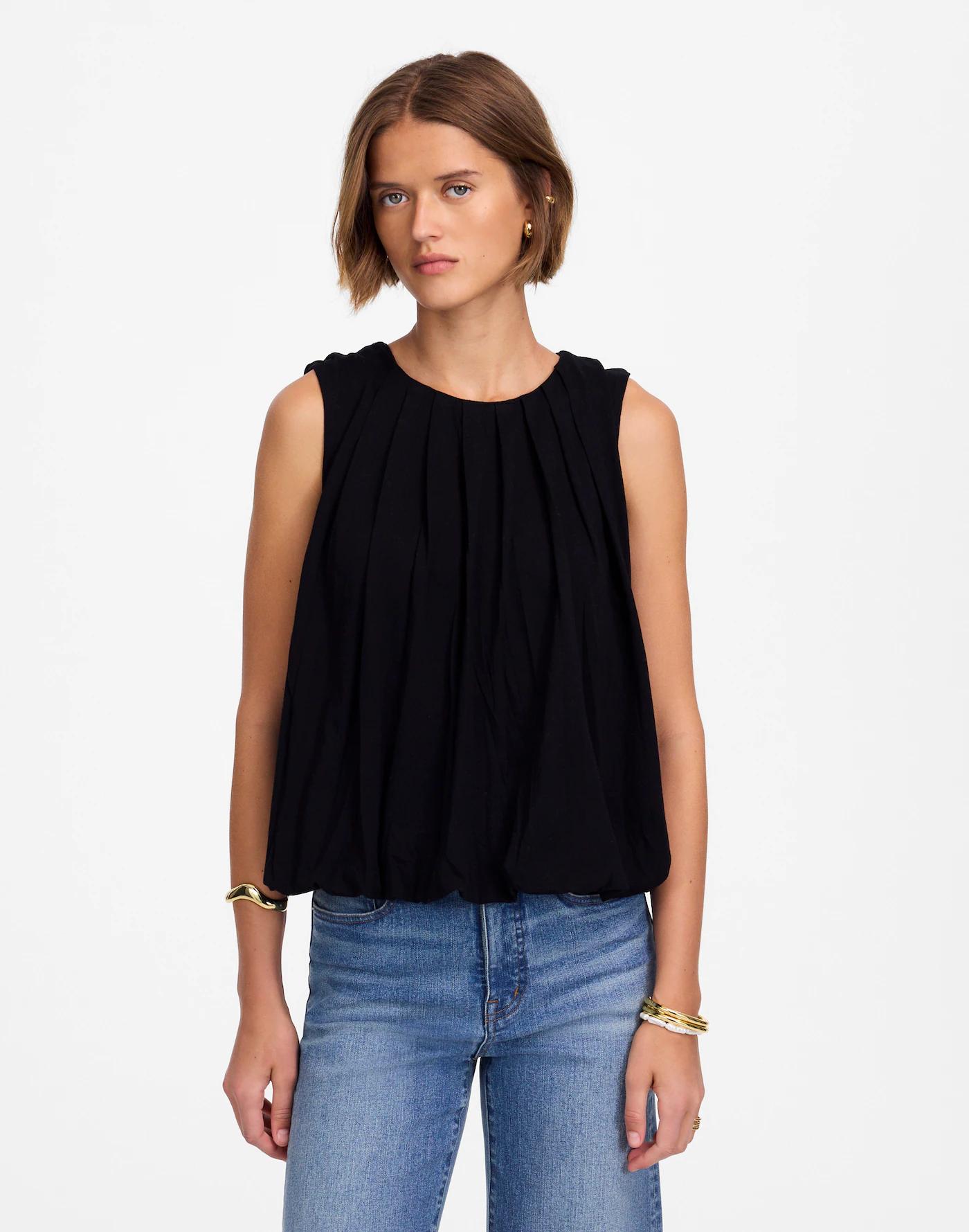 Sleeveless Crewneck Bubble Top Product Image