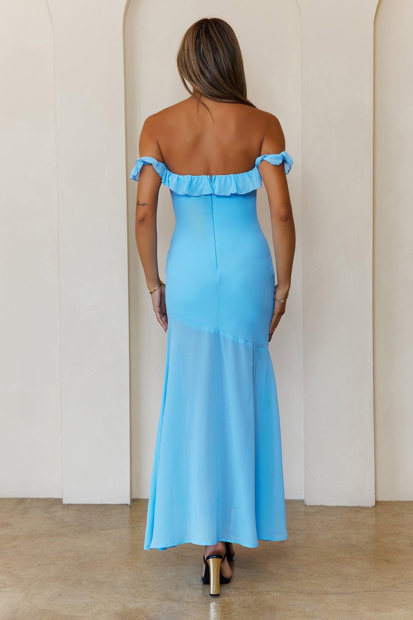 Flirt With Style Maxi Dress Blue Product Image