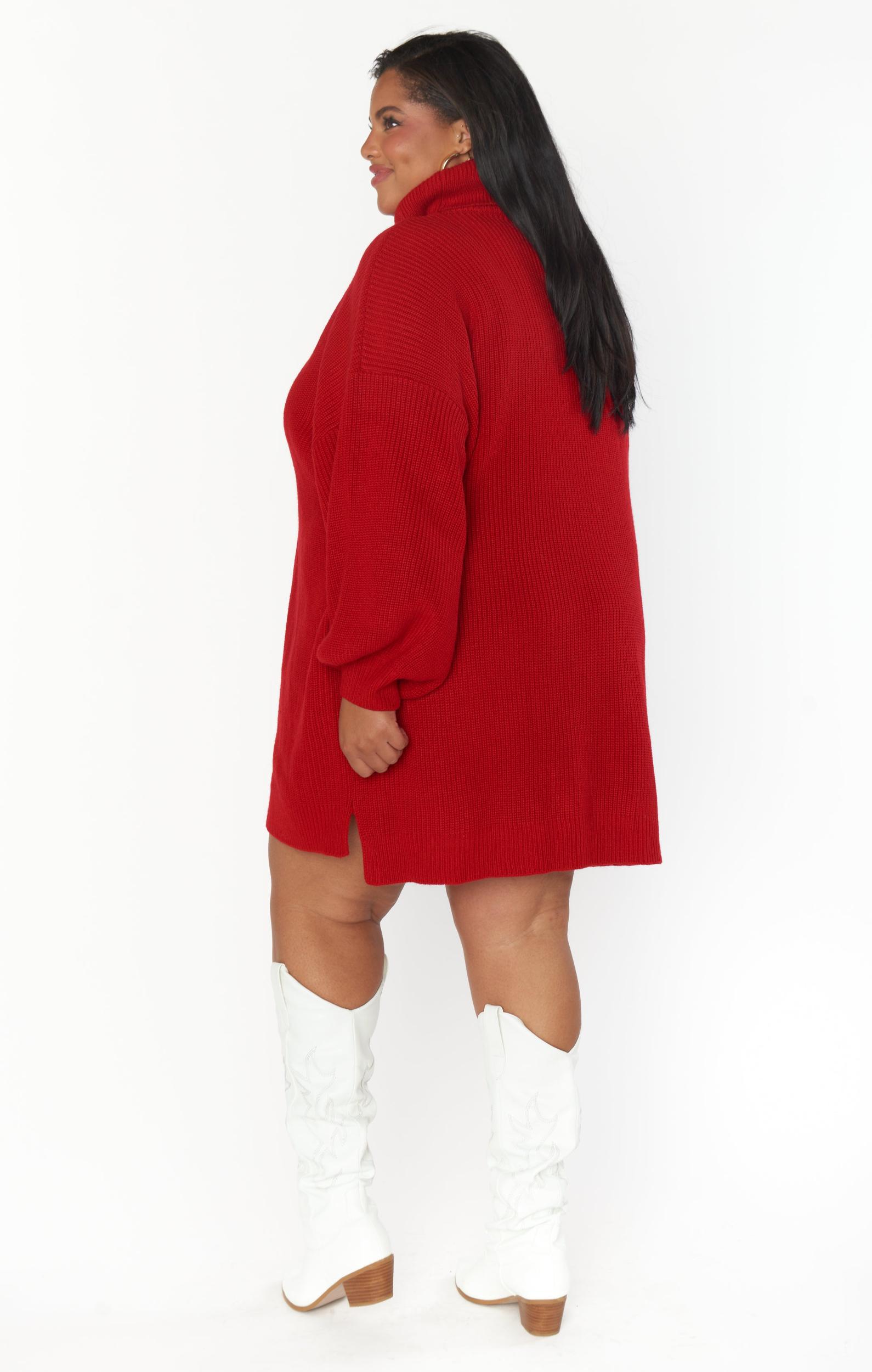 Chester Sweater Dress ~ Holly Red Knit Product Image