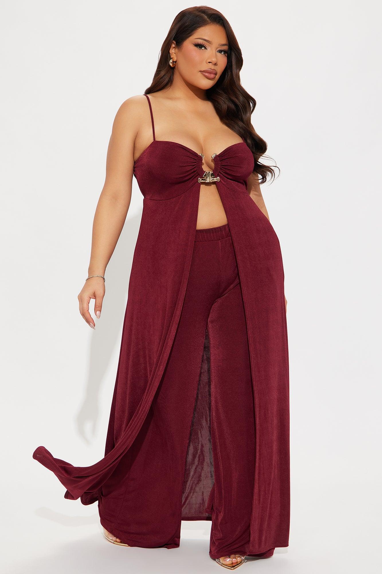 The Aubrey Pant Set  - Burgundy Product Image