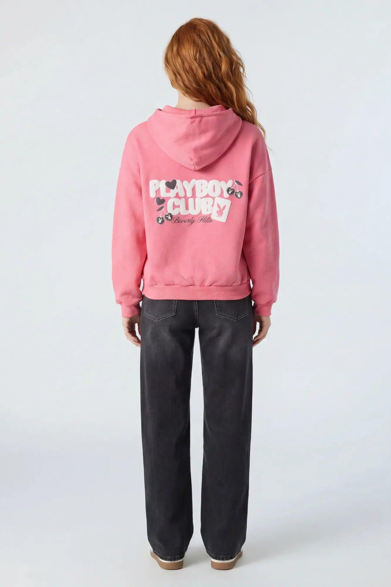Playboy Graphic Boxy Zip-Up Hoodie Female Product Image