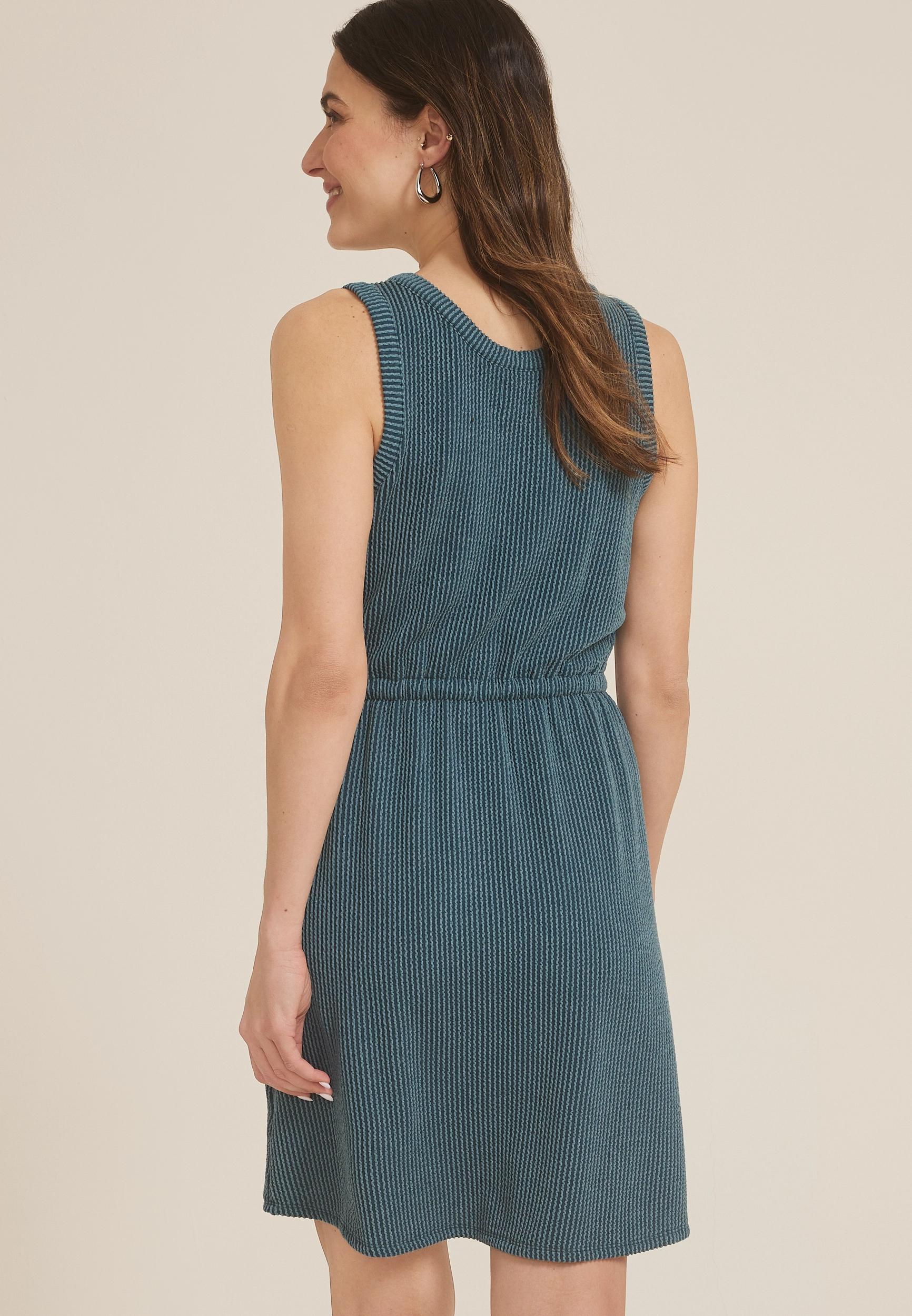 24/7 Bare Henley Wavy Rib Dress Product Image