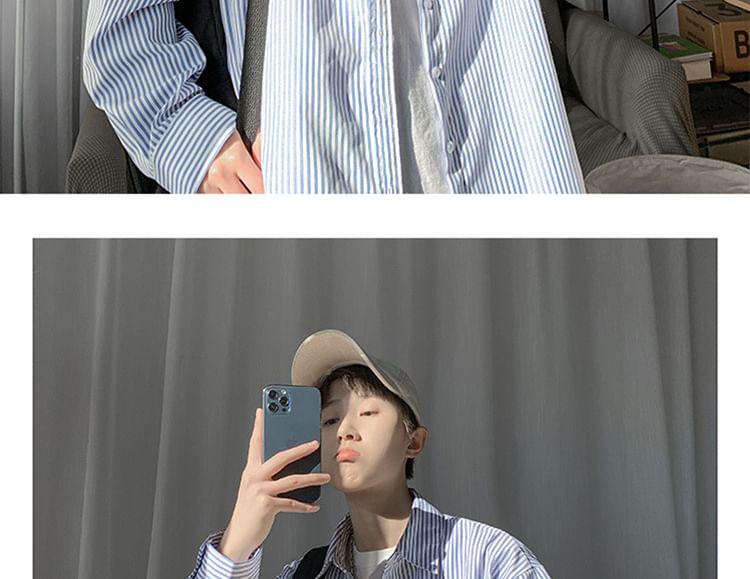 Long Sleeve Striped Button Up Shirt Product Image