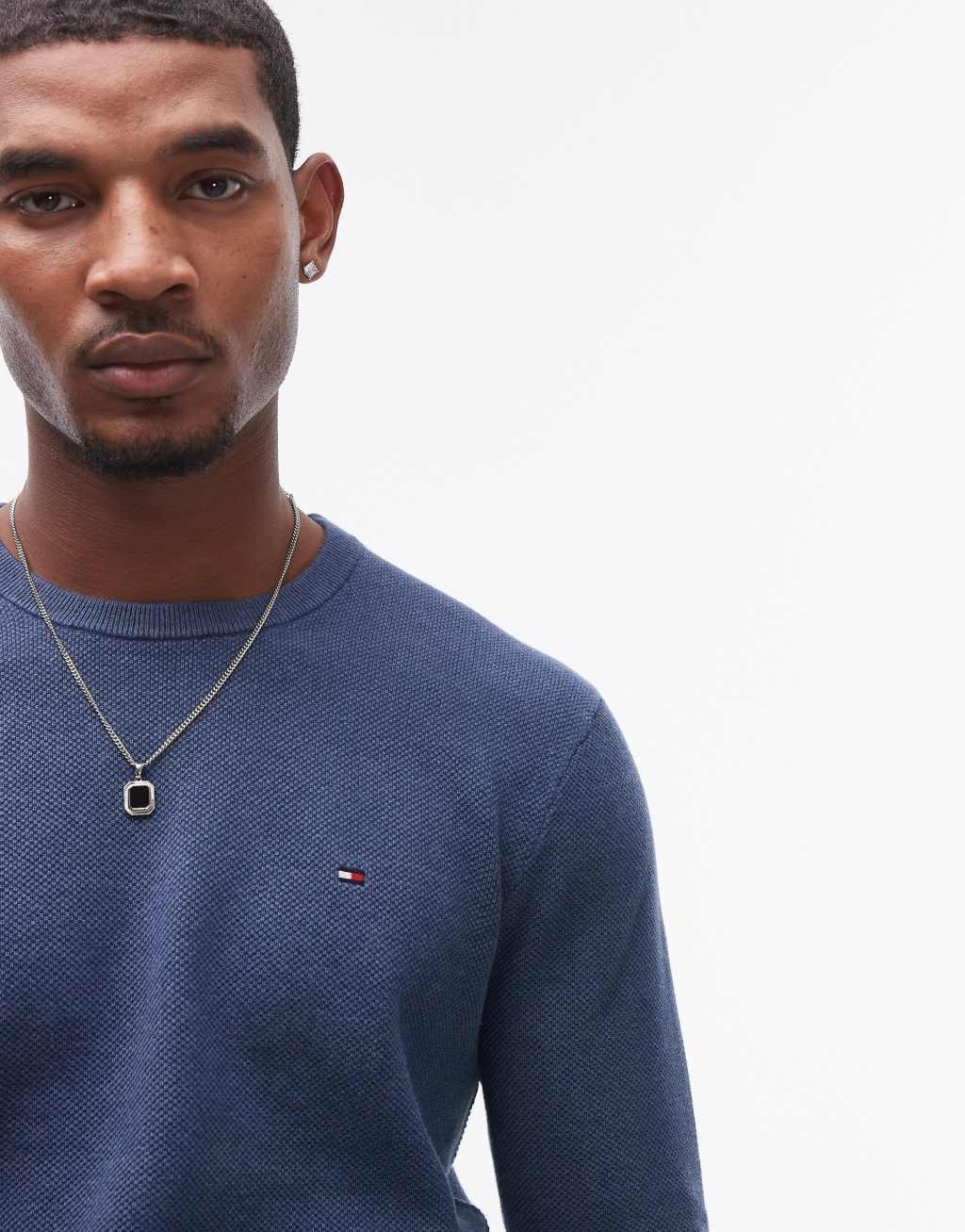 Tommy Hilfiger essential crew neck sweater in blue Product Image