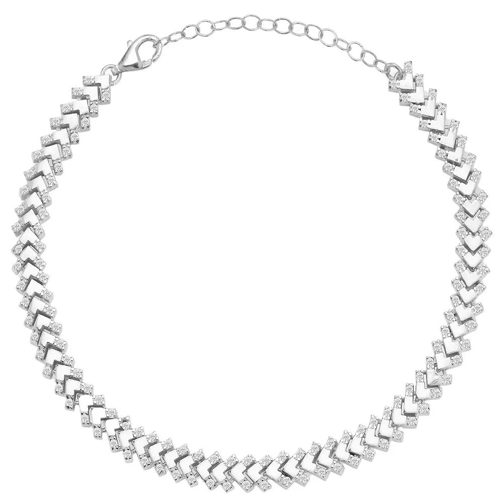 Sunkissed Sterling Cubic Zirconia Arrow Bracelet, Women's, Size: 7", Silver Tone Product Image