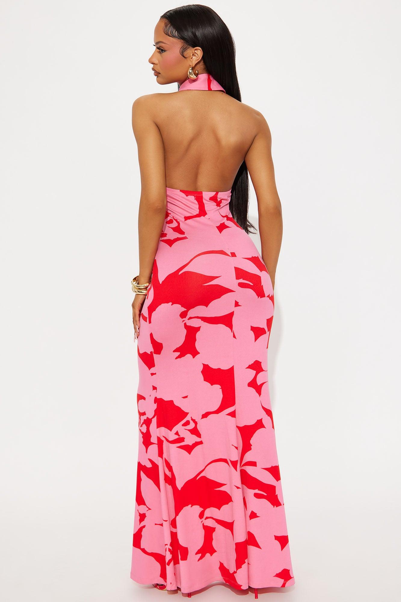 Isabelle Sleeveless Maxi Dress - Pink/combo Product Image