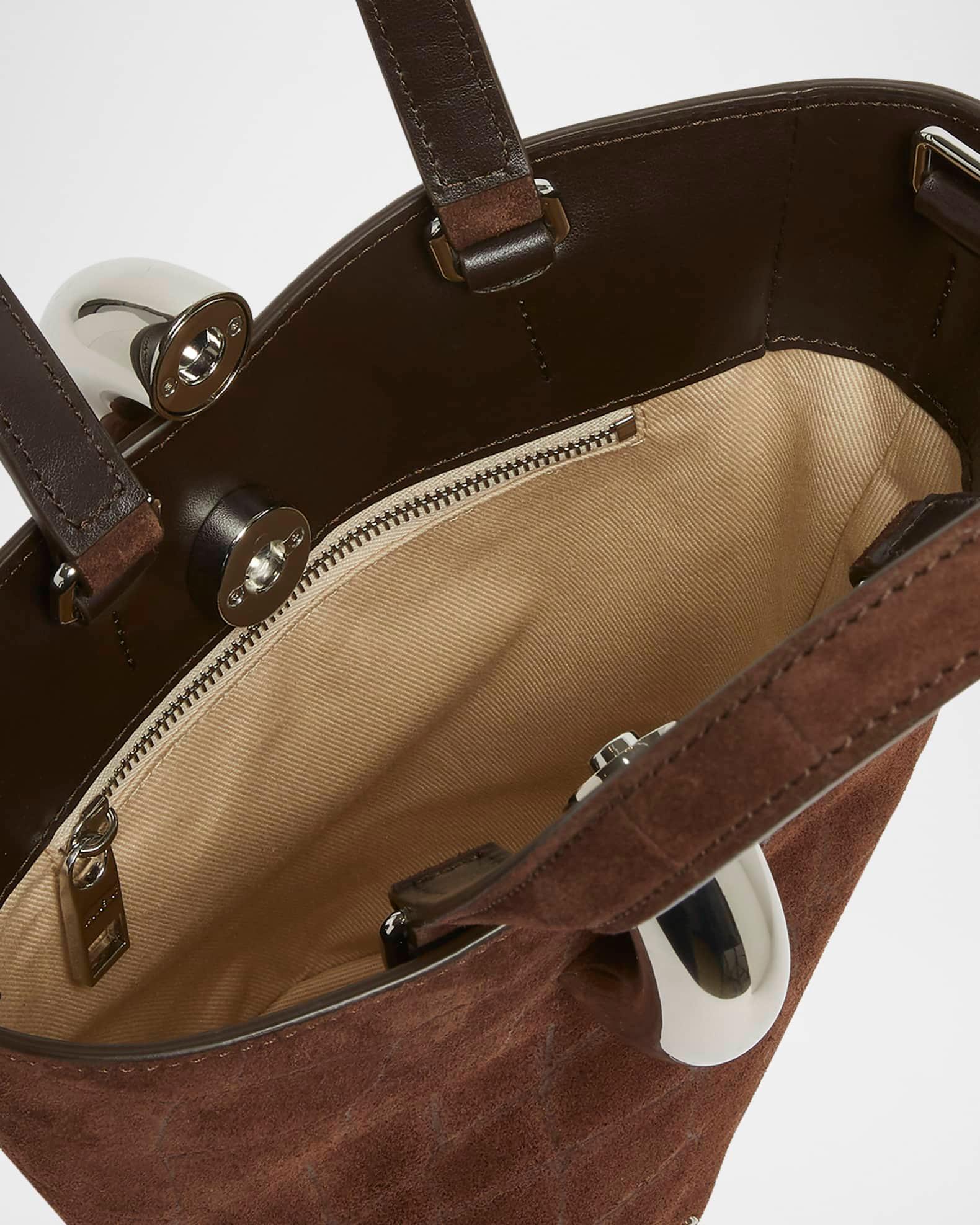 Le Petit Bambola Croc-Embossed Suede Shoulder Bag  Product Image