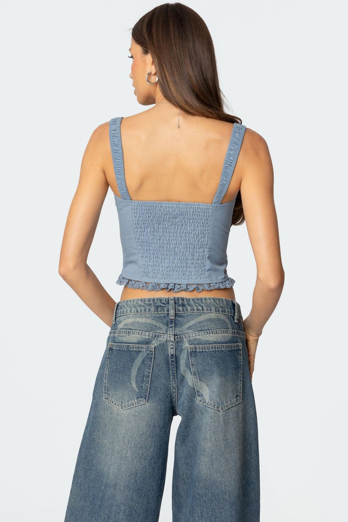 Juliet Ruched Lace Up Corset Product Image