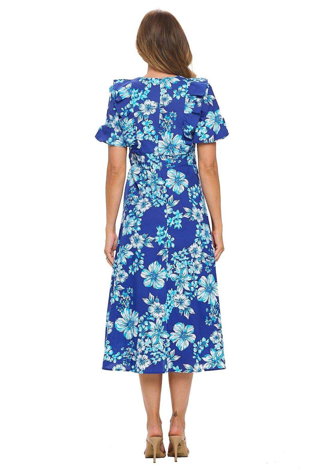 Navy Floral Midi Dress Product Image
