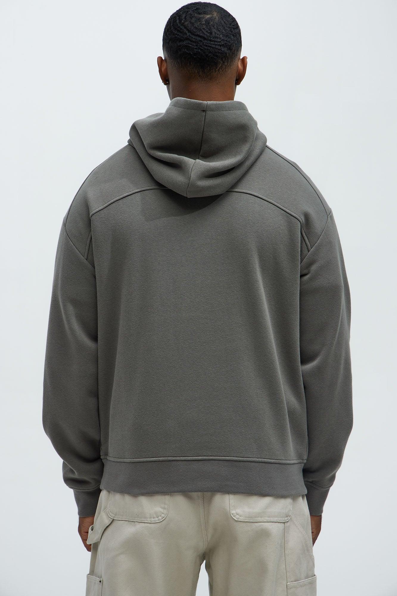 Palmer Asymmetrical Pullover Hoodie - Charcoal Product Image