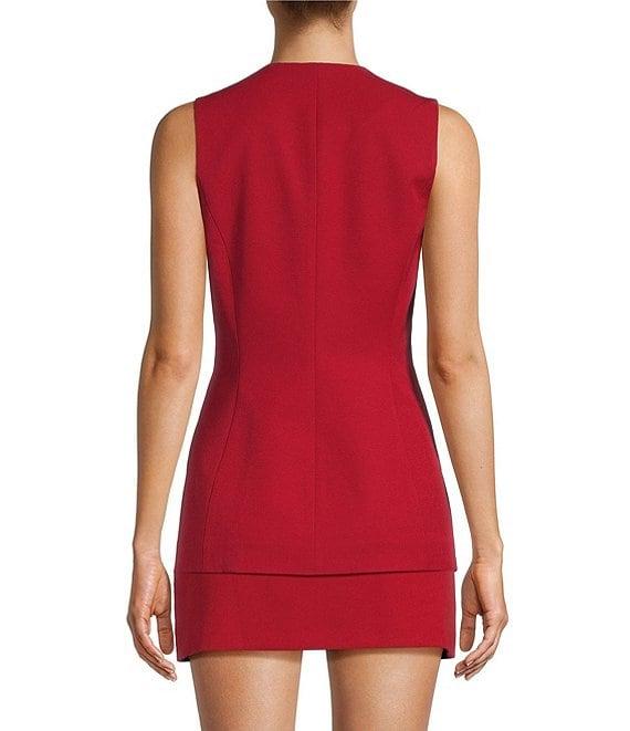 Antonio Melani Darcy V-Neck Sleeveless Coordinating Button Front Vest Product Image