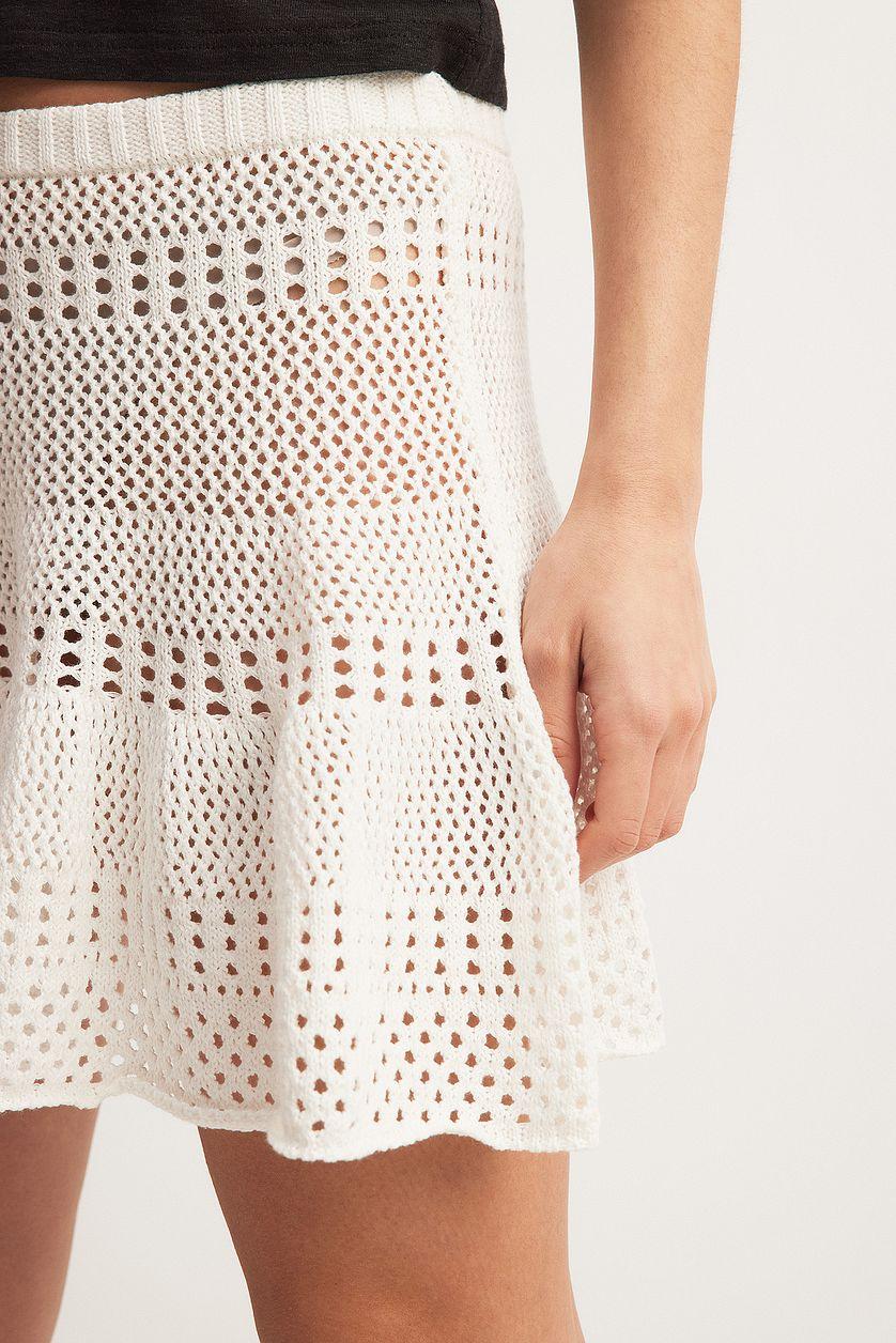 Crochet Knitted Mini Skirt Product Image