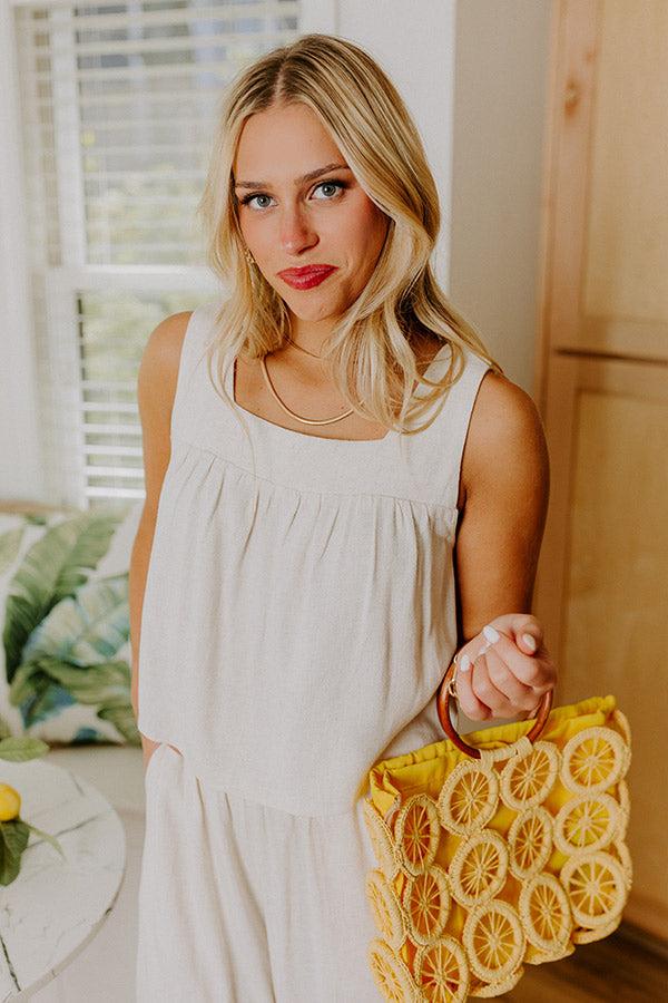 Beach Villa Linen-Blend Top Product Image