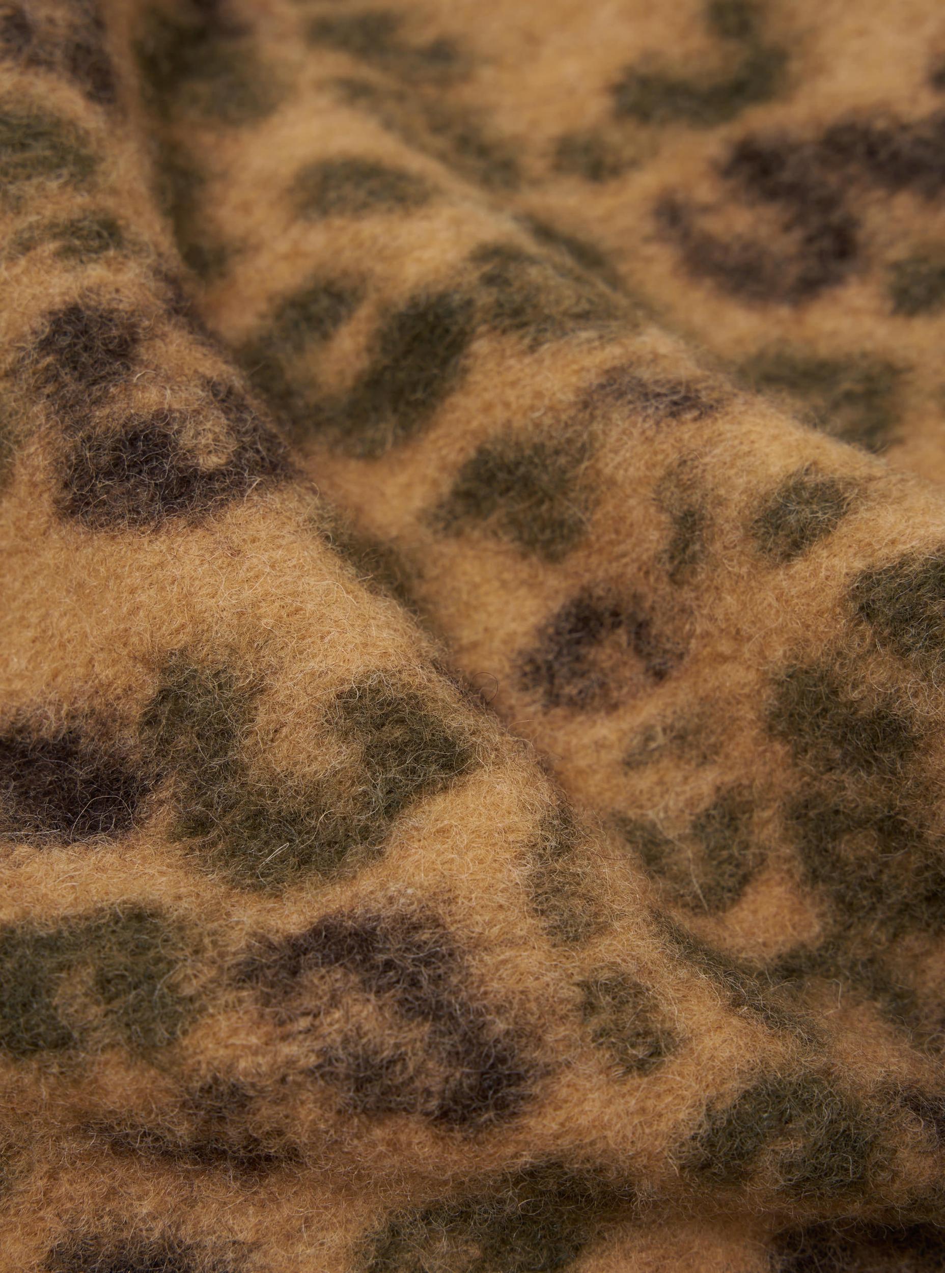 Universal Works Zip Liner Jacket in Camo Leopard Fleece Product Image