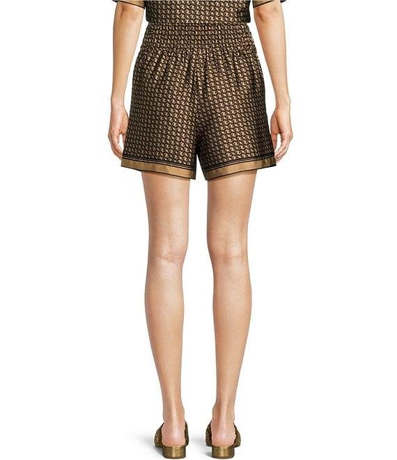 Le' AL.X Logo Print Satin High Smock Waisted Coordinating Boxing Shorts Product Image