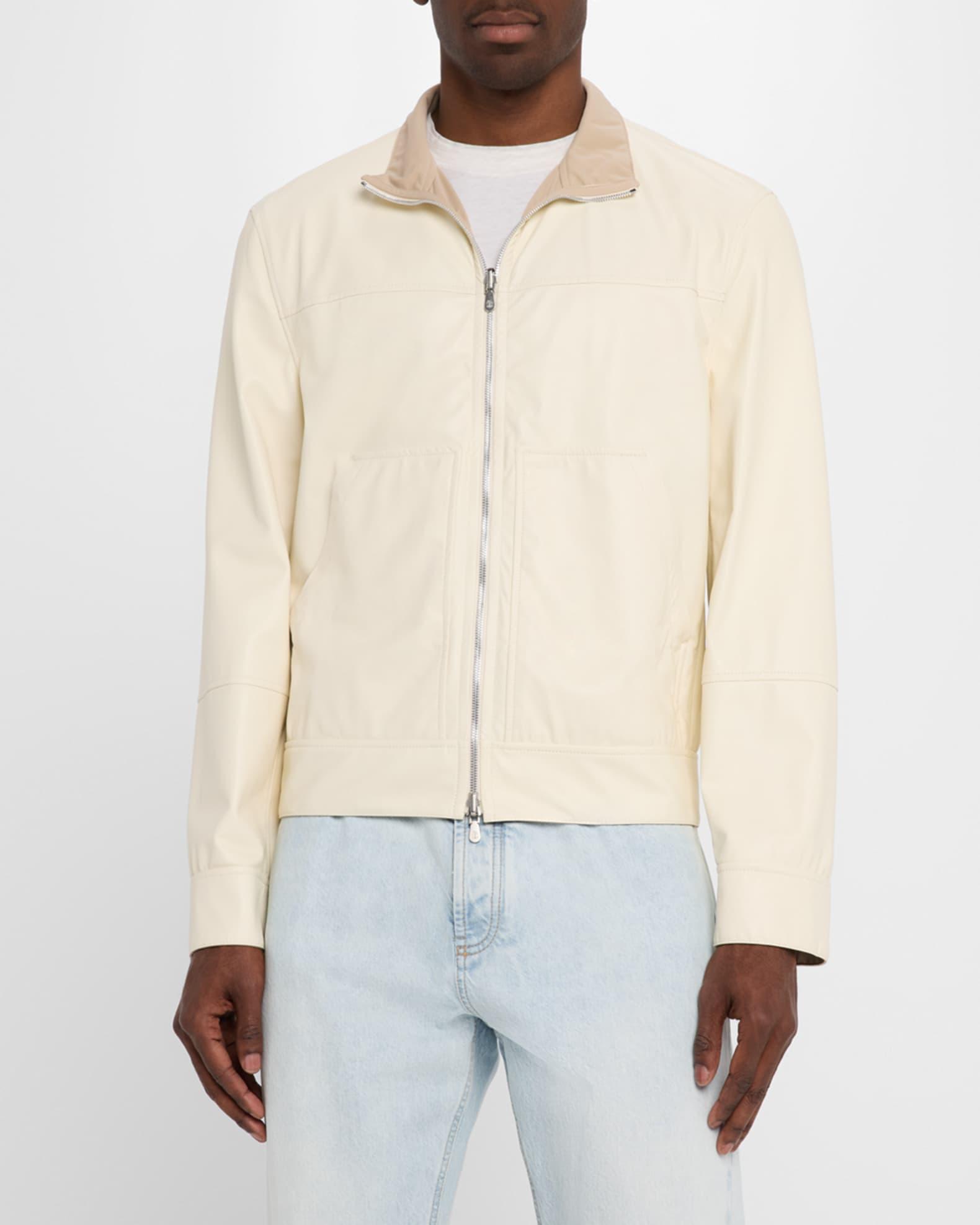 Men's Two-Tone Reversible Leather Jacket Product Image