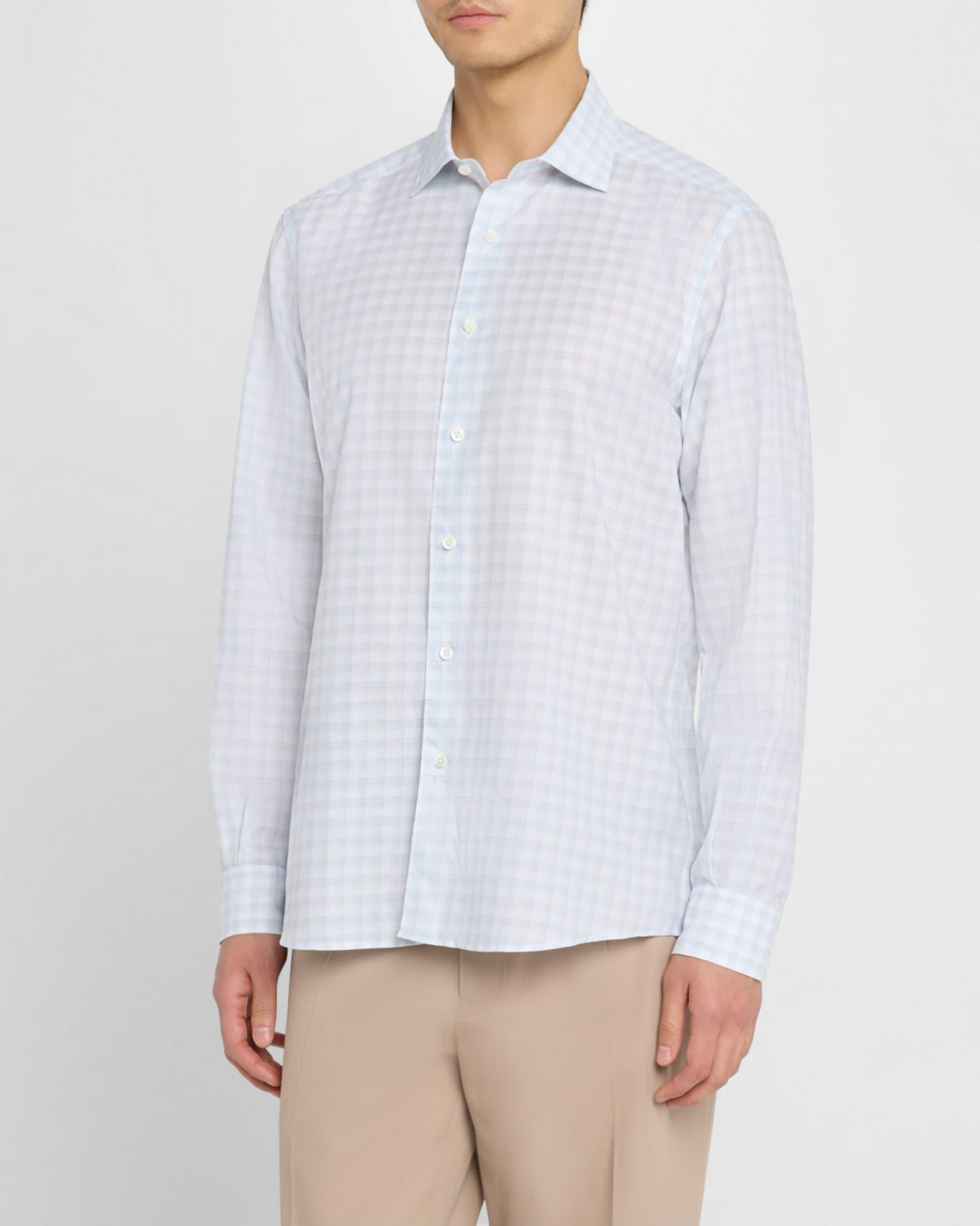 Men's Cotton Twill Check Sport Shirt Product Image