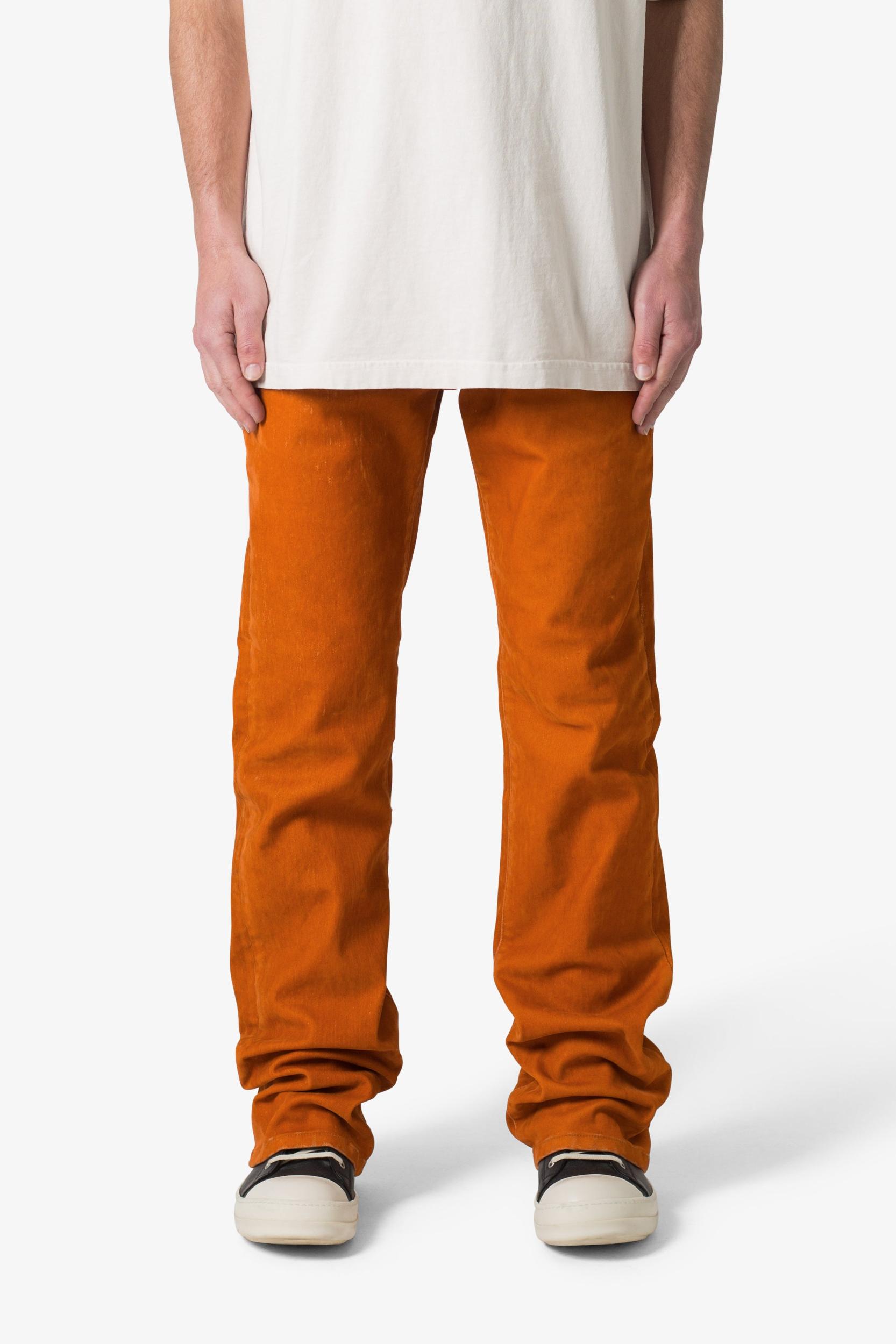 B577 Suede Western Flare Denim - Rust Product Image