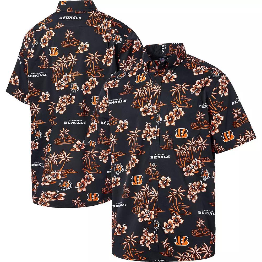 Men's Reyn Spooner Black Cincinnati Bengals Kekai Button-Up Shirt,  Product Image