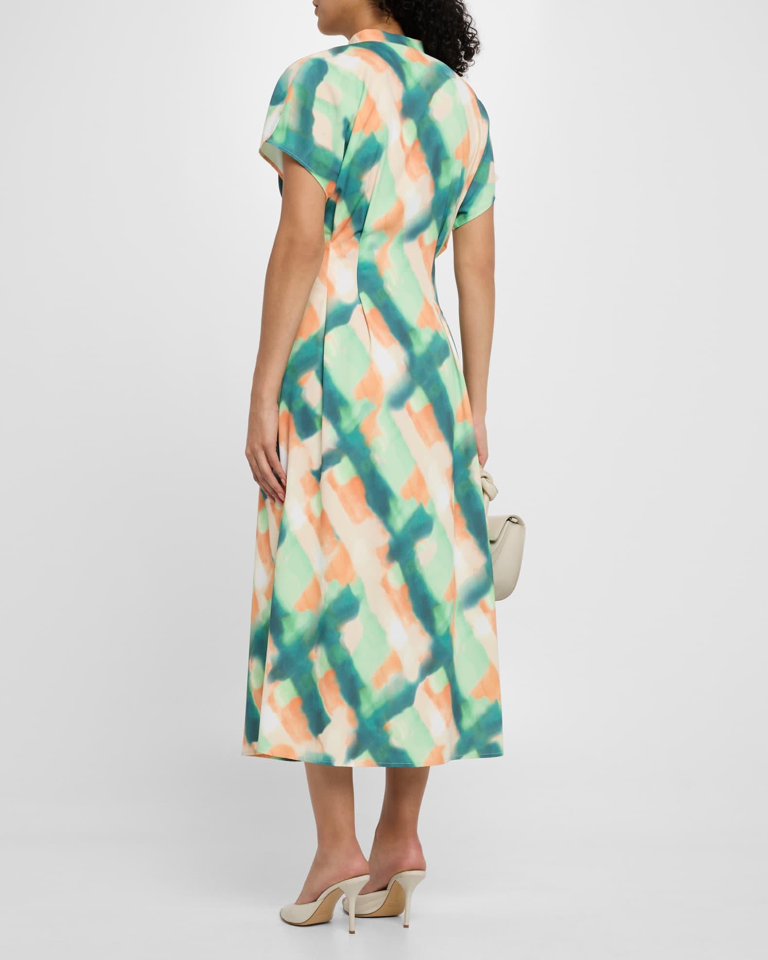 Fit & Flare Crepe De Chine Maxi Shirtdress Product Image