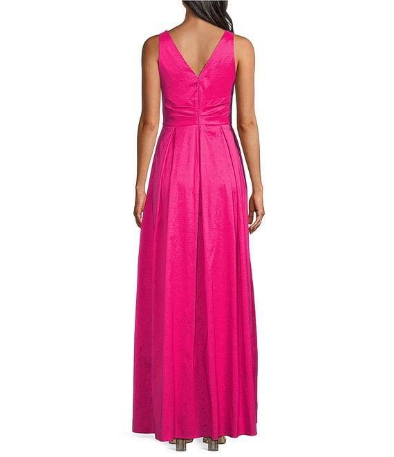 Alex Evenings Sleeveless V-Neck Stretch Taffeta A-Line Dress Product Image