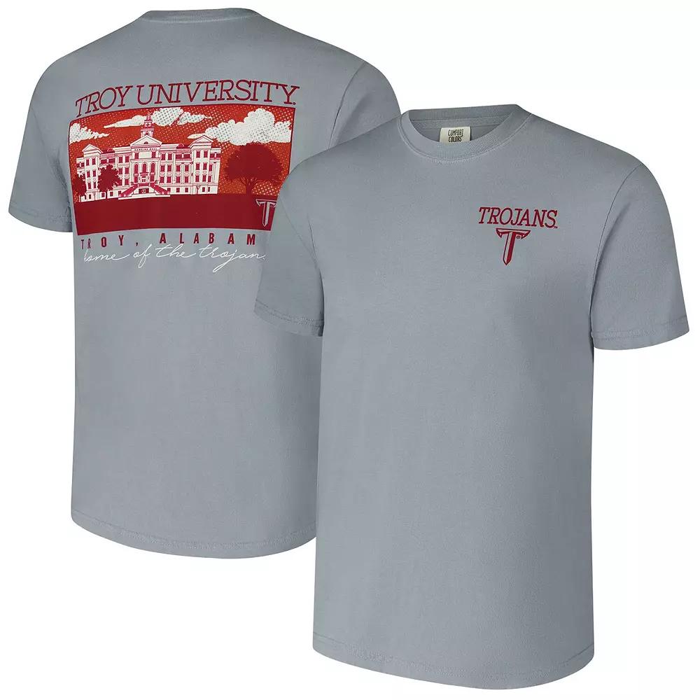 Men's Gray Troy University Trojans Campus Scenery Comfort Color T-Shirt, Size: Small, Nc2 Grey Product Image