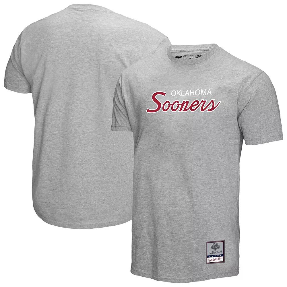 Men's Mitchell & Ness Gray Oklahoma Sooners Elite Script T-Shirt,  Product Image