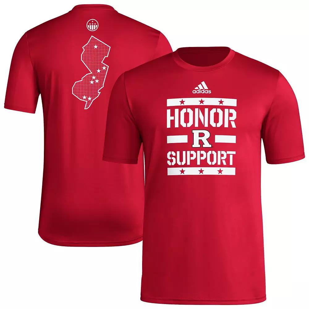 Men's adidas Scarlet Rutgers Scarlet Knights Honor & Support Pre-Game T-Shirt,  Product Image