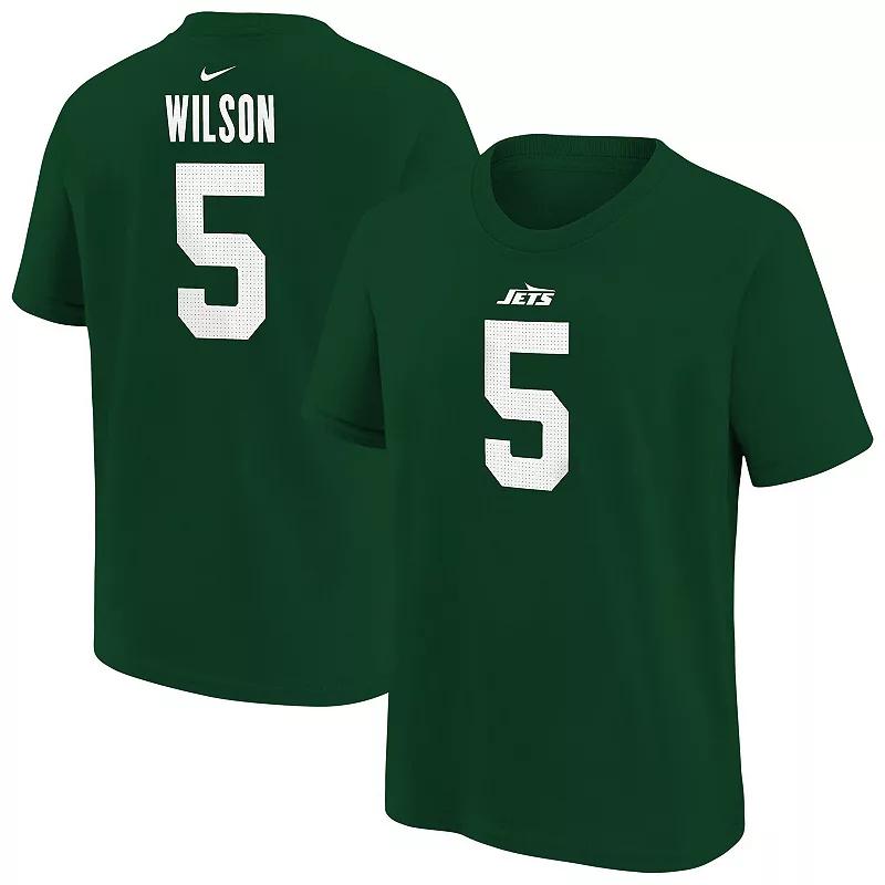 Youth Nike Garrett Wilson Green New York Jets Player Name & Number T-Shirt, Boy's,  Product Image