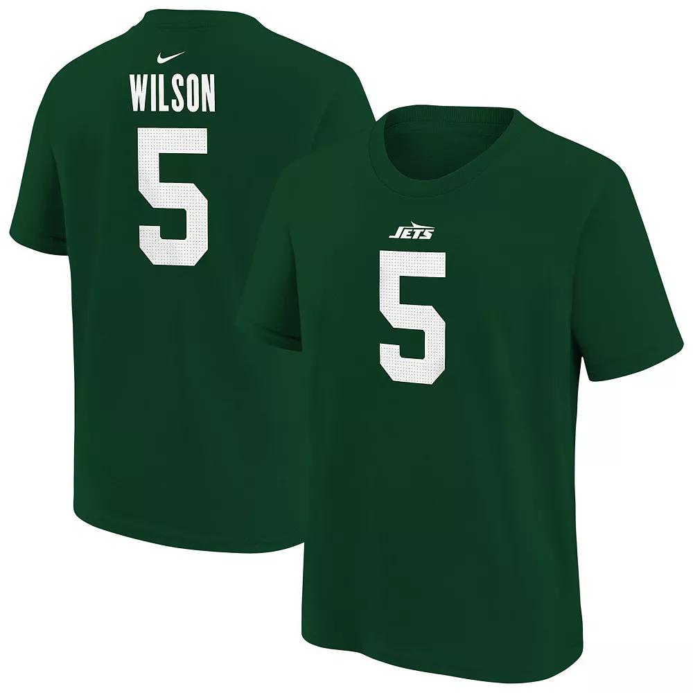 Youth Nike Garrett Wilson Green New York Jets Player Name & Number T-Shirt, Boy's,  Product Image