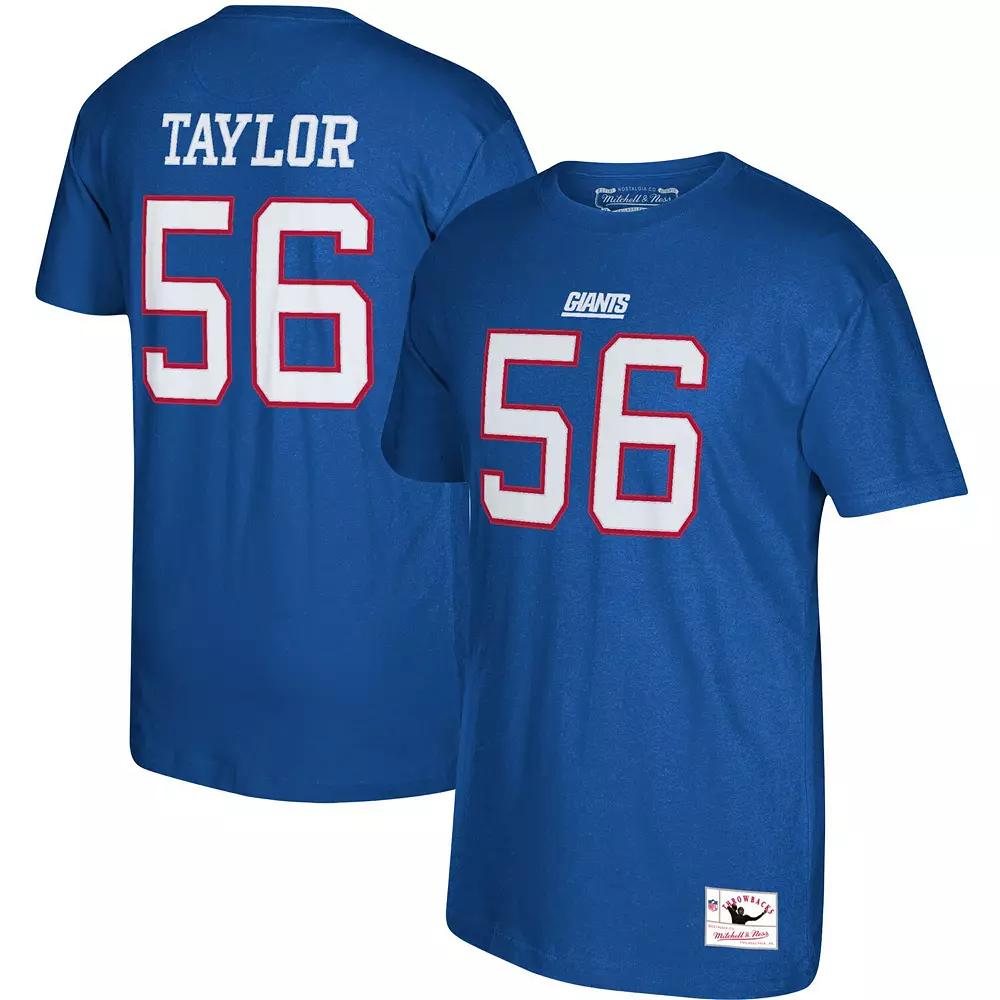 Men's Mitchell & Ness Lawrence Taylor Royal New York Giants Retired Player Logo Name & Number T-Shirt, Size: 3XL, Blue Product Image