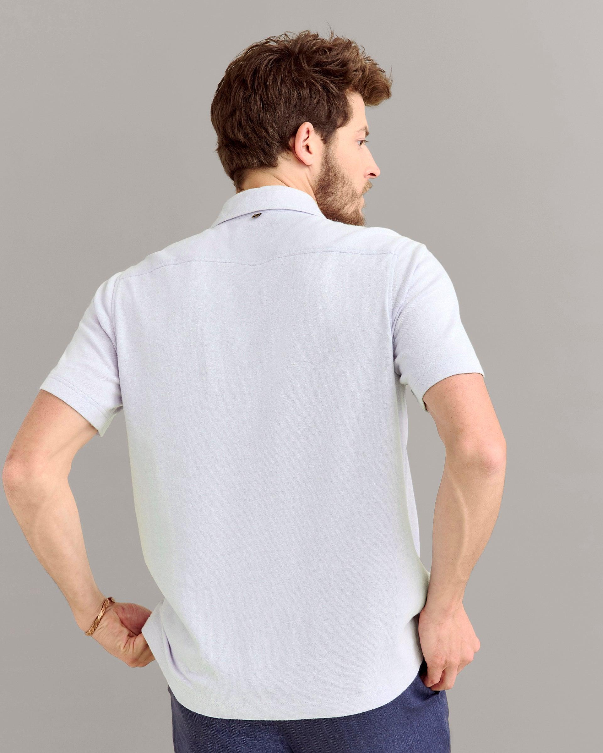 Short Sleeve Hemp Cotton Knit Shirt -  Product Image