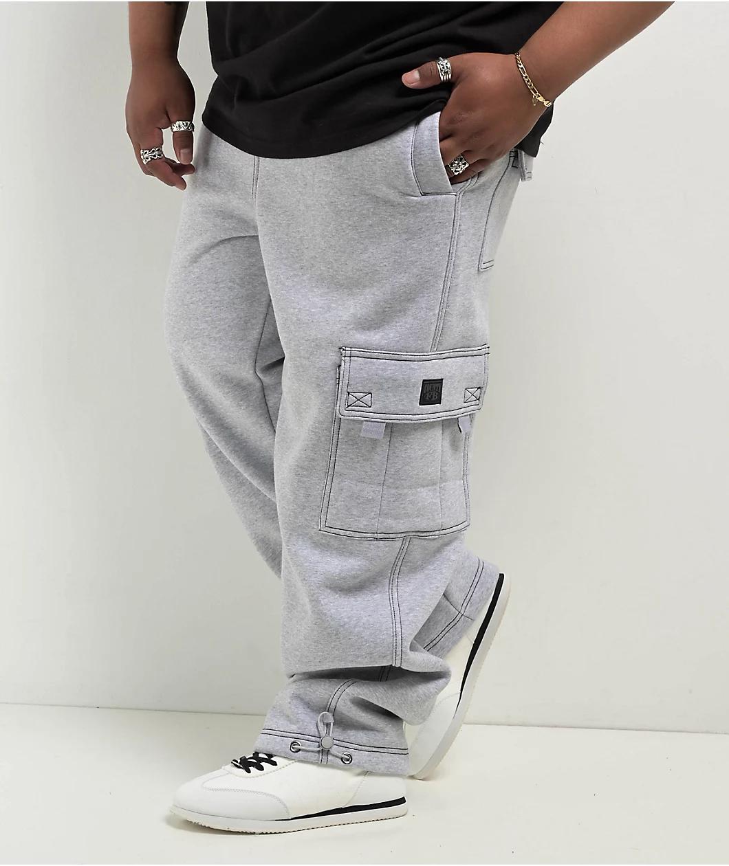 FB County Contrast Grey Cargo Sweatpants Product Image