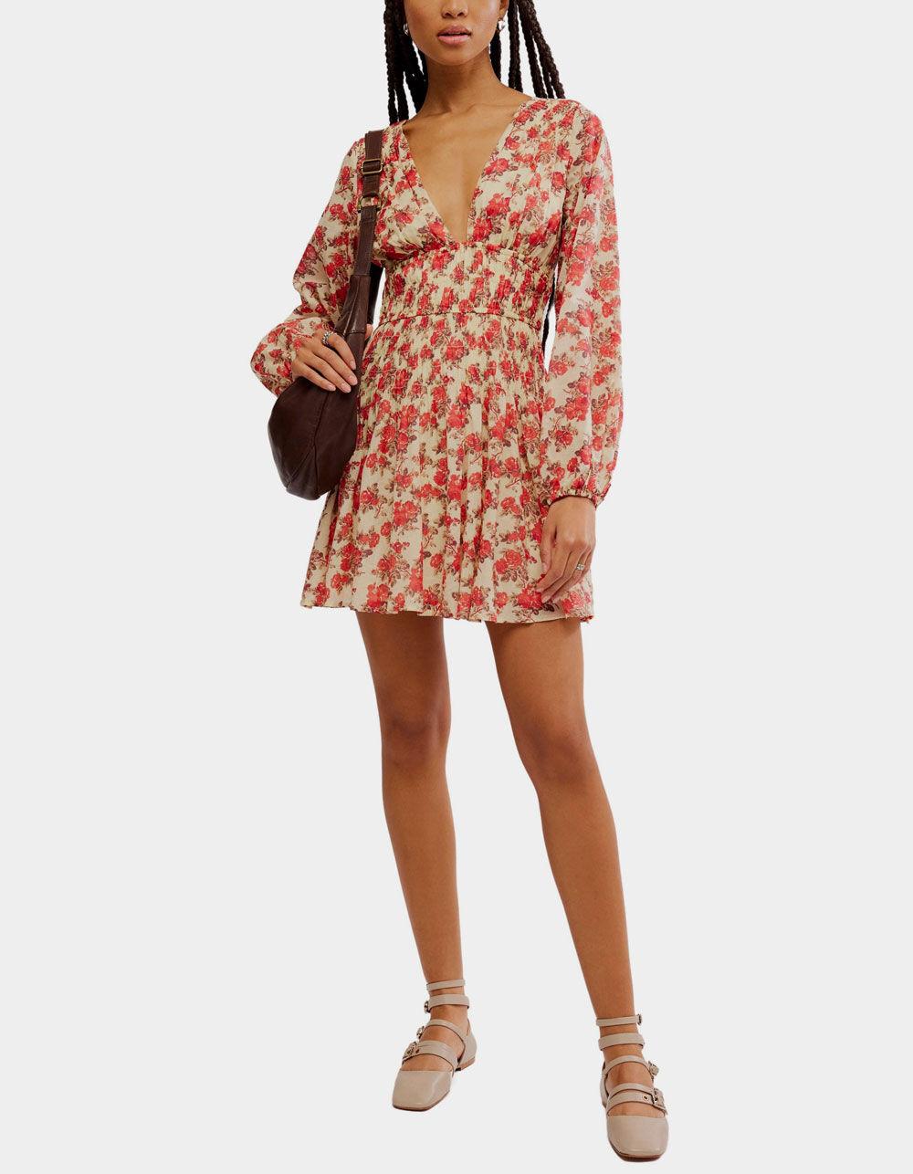 FREE PEOPLE Keep You Womens Mini Dress - RED COMBO Product Image