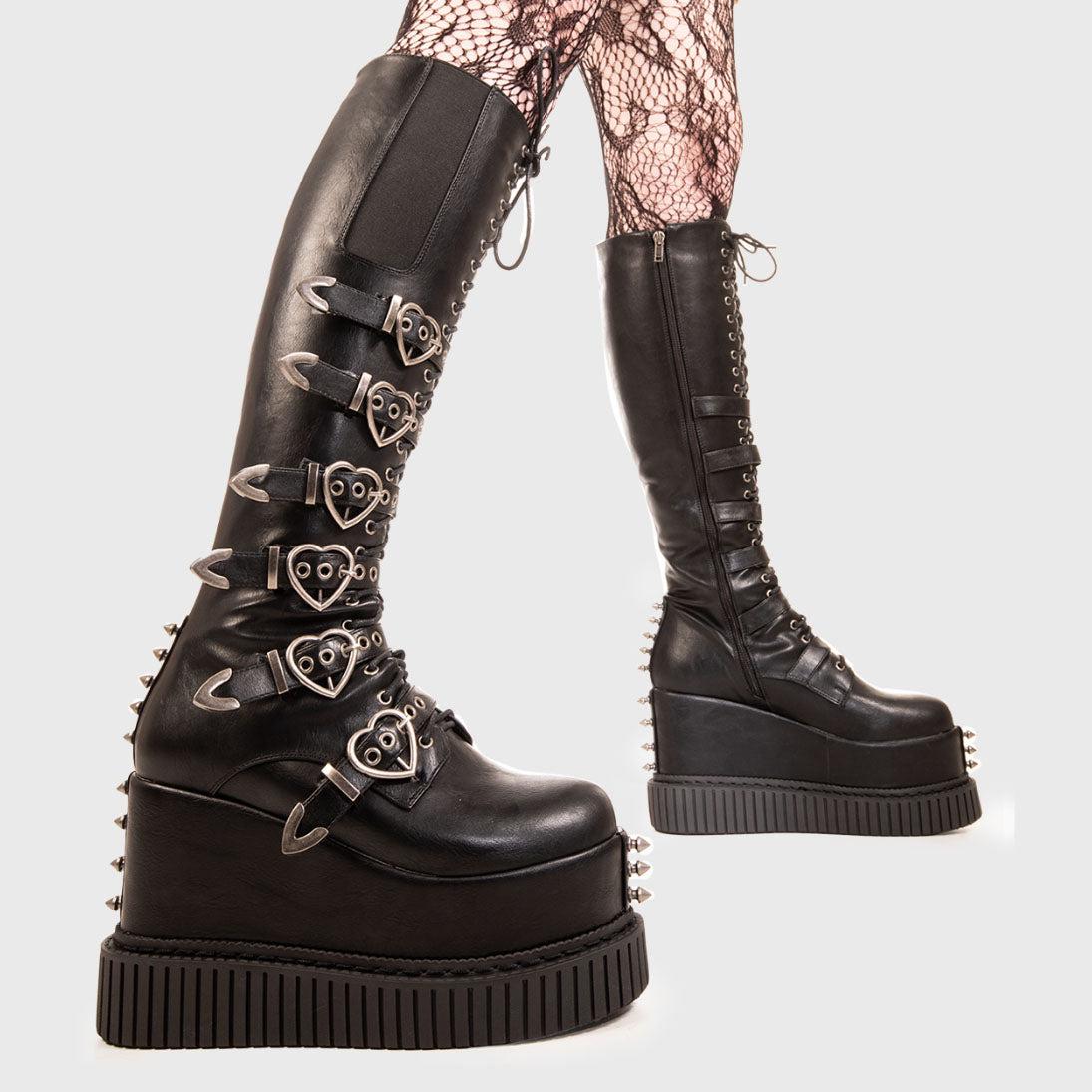Overkill Chunky Platform Knee High Boots Product Image