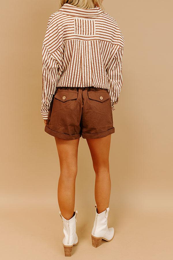 The Taylor High Waist Shorts in Chocolate Product Image