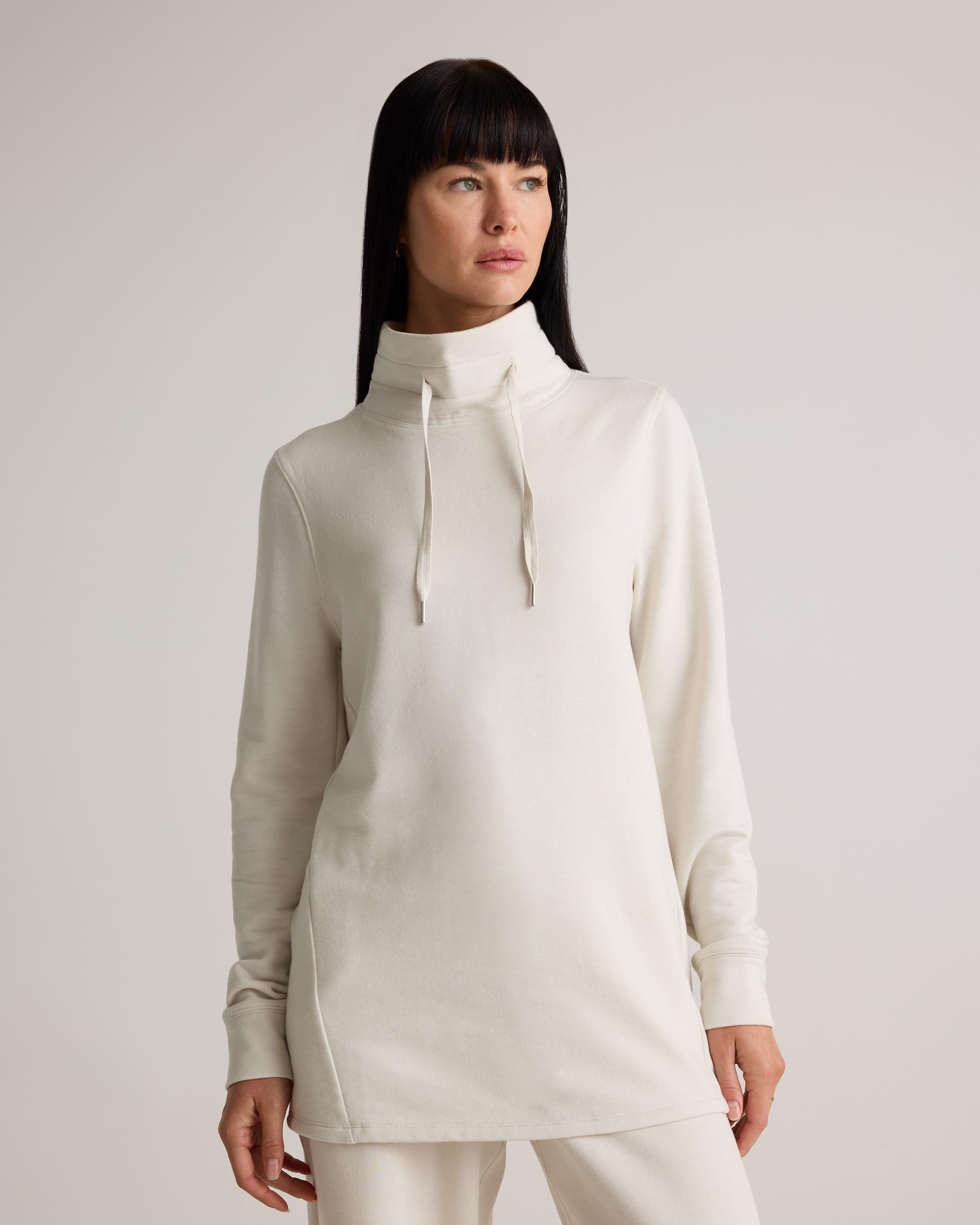 Quince | Women's SuperSoft Fleece Mock Neck Pullover Lenzing Modal Product Image