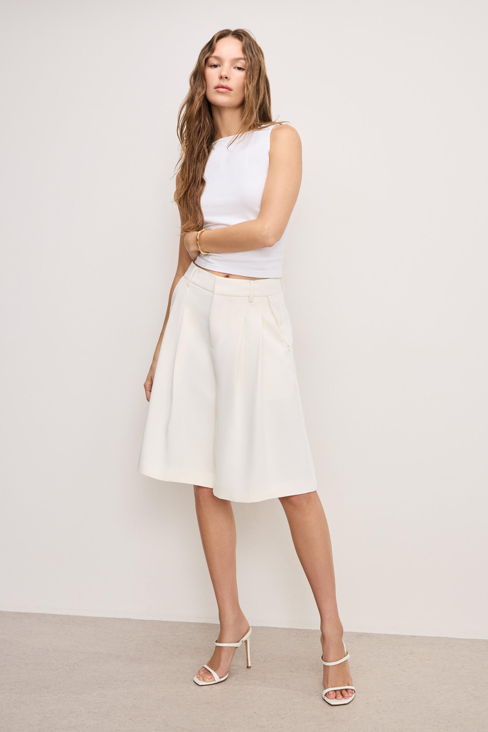 LUXE SUITING LONG SHORTS | CLOUD WHITE Product Image
