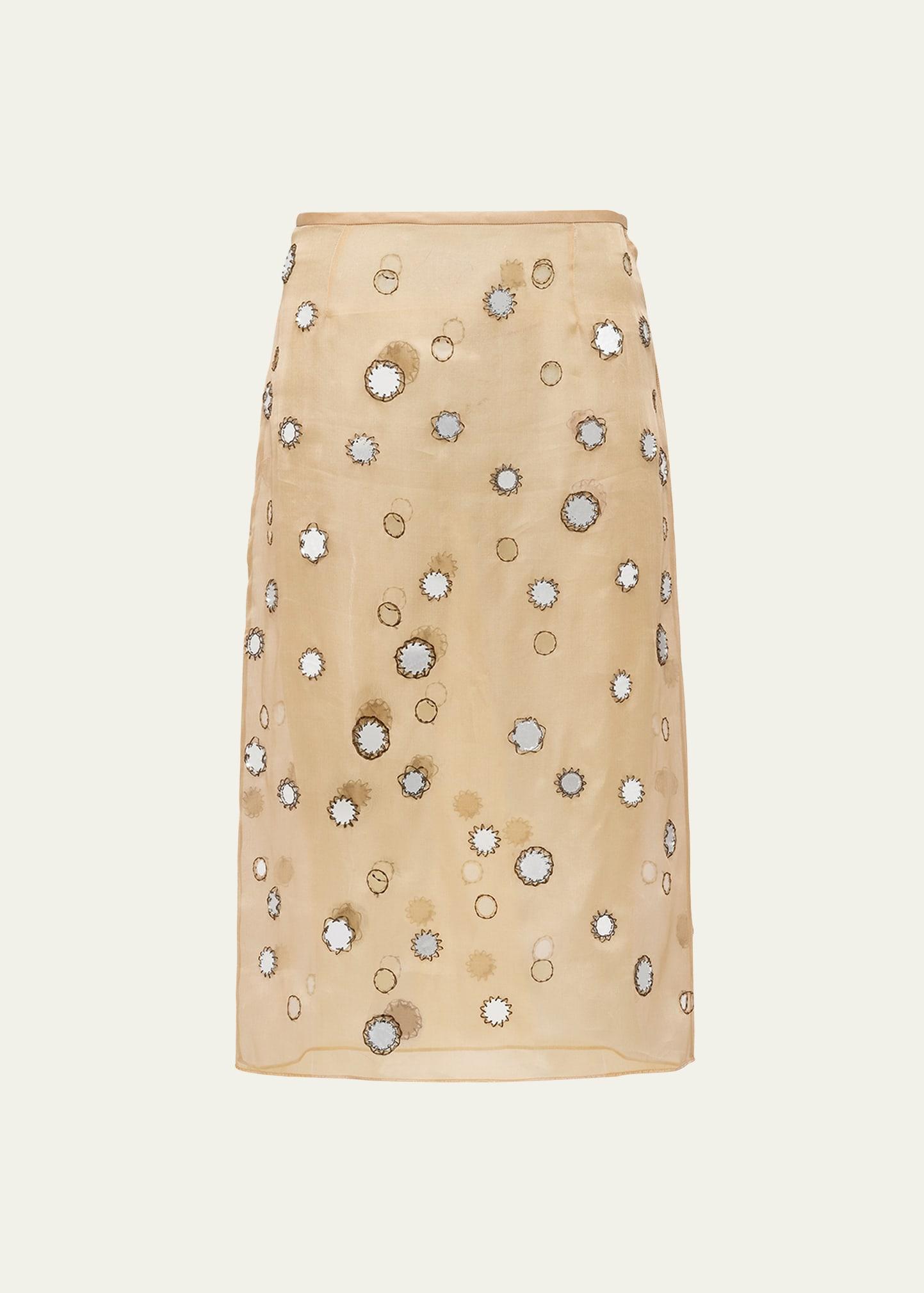 Mirror Disc Organza Midi Skirt Product Image