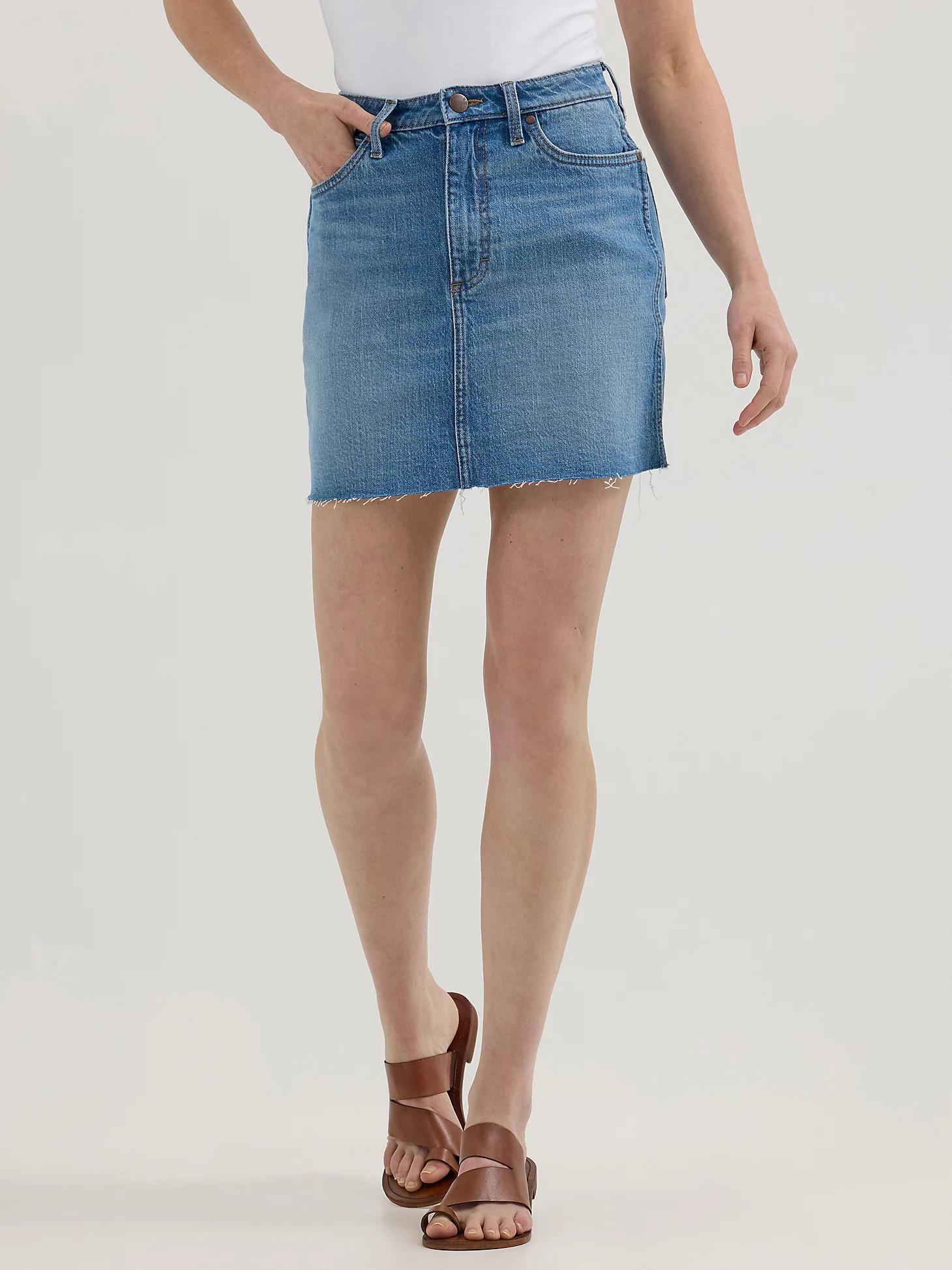 Women's Wrangler Retro® Bailey Denim Skirt | Women's SHORTS & SKIRTS | Wrangler® Product Image