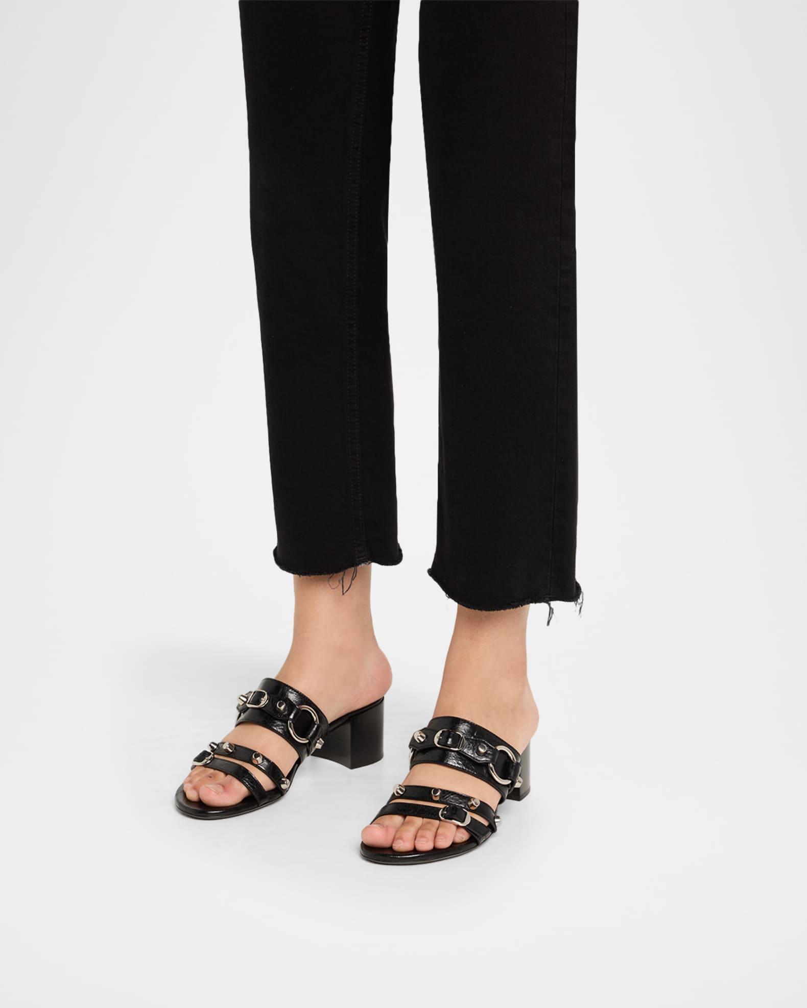 City Leather Block-Heel Sandals Product Image